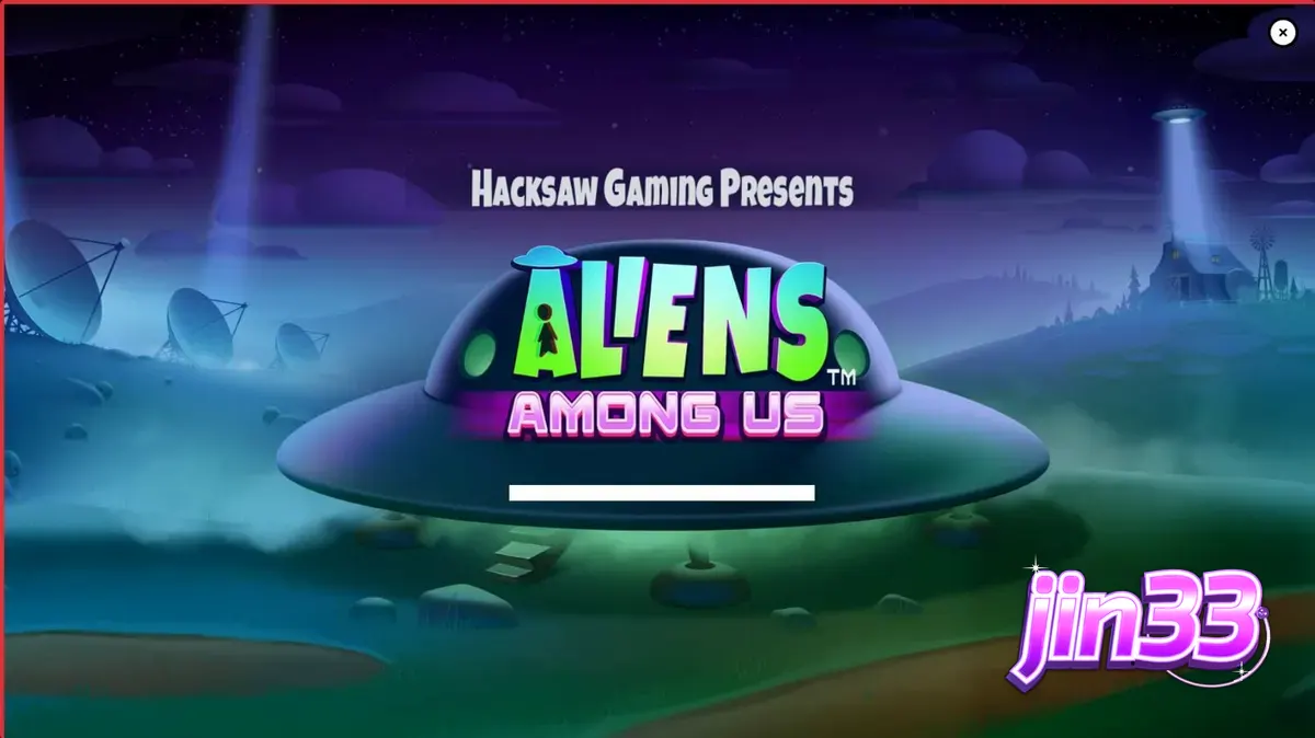 Tampilan visual slot Aliens Among Us dengan elemen grafis alien dan agen FBI